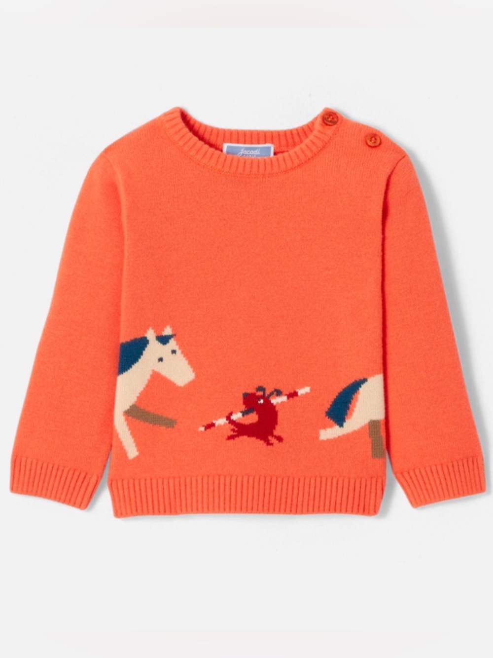 Toddler Wool & Cashmere Horse Crewneck Sweater